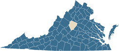Albemarle County on state map